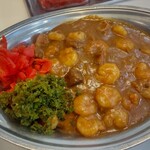 カレーショップ インデアン - インデアンエビチーズ辛口2色トッピング