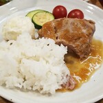 キッチン ブルー グローブ - ソースは残したくないので、オンザライス