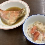 お食事処おさない - 金目鯛の煮つけ,ほたて塩辛