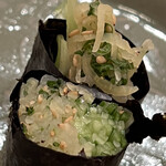 木挽町 とも樹 - 創作巻き。大根、胡瓜と沢庵。