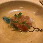 Yakitori Hirano - トマトの土佐煮、ジュレがかかった爽やかな一品