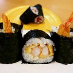 Kappa Sushi - ｢えび天巻｣…何じゃこれ？けどまぁ110円だしね。