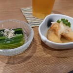 名古屋コーチン・季節料理 川あかり - お浸し、鯛の南蛮漬け