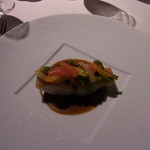 フランス料理グルメ - 2013.8)プリプリしたキンメダイ。上にのったラタトゥーユが優しい味