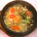 Makanaiya - トックスープ☆もち入りスープ。しめの一品に（嬉しいライス付）