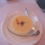 葉山ホテル音羽ノ森 - 夕食４−２：冷製スープ（ジャガイモ？）