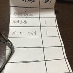 繁盛 - ☆オーダーは卓上の紙に記載して手渡し