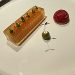 ASAHINA Gastronome - ニジマスのアスピック仕立て　グリーンタプナード添え