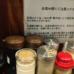 らーめん潤 - 卓上のニンニクを使用する
