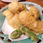 酒菜と炭 てりや - 鱧ととうもろこしの天ぷら