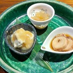 Fuu rin - 前菜：生湯葉、クラゲ甘酢、蛸柔らか煮