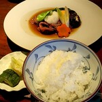 Kurayashiki Runa - 食事、庄内産つや姫と香の物