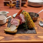 ガリネット - 牧草牛フィレ　糸島豚ロース　野菜のグリル