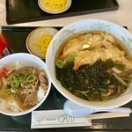 グリーンオアシス - 料理写真:和風天ぷらラーメンとミニ牛丼