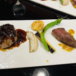 鉄板焼き Italian Dining Bar HOMURA - お肉！って感じの粗挽きハンバーグと臭みのない子羊