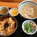 うどん源水南国 - かき揚げ丼定食@600円