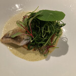 ドゥ・クルール - 甘鯛の鱗ソテー　オカひじき添え