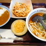山田うどん - ミニカレー丼朝食(一玉＋かき揚げ)