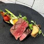 [Recommended for anniversaries, dates, and entertainment! 】《Steak course》Main carefully selected Kuroge Wagyu beef "Waki beef" [Lean meat Steak]