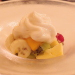 ル・ブルギニオン - Aug, 2013　夏のフルーツとマンゴーのソルベ　ライチのエスプーマ添え