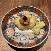 和食しんくろ - 鱧のフリットとえんどう豆