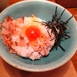 Homemade Ramen 麦苗 - TKG。いりこスープを少しかけて食べるのが旨い。