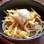 蕎麦見世のあみ - 生白海老天ぶっかけ辛味おろし蕎麦