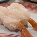 肴屋 魚まる - 赤海老を握りで