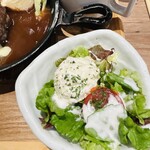 串焼き 満天 ルクア大阪店 - ポテサラ＆プチトマト。