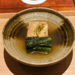 Higashiyama Yoshihisa - ひろうす、名残の桜海老、小松菜