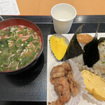 Omusubi Kyuusan - 山わさび、たぬきしょうが、お弁当セット1、味噌汁935