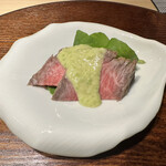 赤坂 鮨大谷 - 宮城県黒毛和牛ローストビーフにずんだ味噌