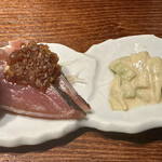 赤坂 鮨大谷 - 勝浦の鰹、蓮芋の胡麻酢和え