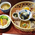 創意和食 野むら - かご盛、とまとどれっしんぐさらだ、煮麺