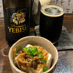 Keizu - 鶏's(エビスブラック、お通し)