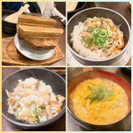 炭火焼鳥と釜飯 福田屋 - あさりと生姜の釜めし・玉子スープ