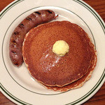 ブルックリンパンケーキハウス - パンケーキwith自家製ソーセージ￥1400(ホールウィート)
      