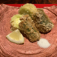 賛否両論 - 揚げ物　万願寺とうがらしとヤングコーン