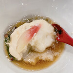 蕎麦割烹  倉田 - ジュンサイを落し新蓮根餅