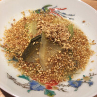 料理屋 植むら - 水茄子と鮑の胡麻がけ