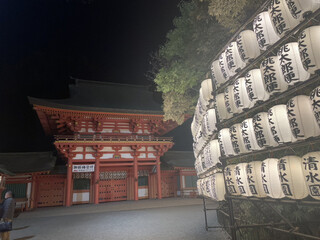Chuuka Izakaya Gyouza Sakaba Eijun - すっかり日の暮れた氷川神社。