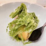 蕎麦割烹  倉田 - 氷宇治抹茶、赤紫蘇シャーベット、メロン、水羊羹