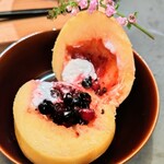喫茶パステト - ■まるごと桃の紫蘇香るパフェ(R5.6月)