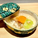 おい河 - 甘鯛松笠焼、冬瓜、湯葉餡かけ
