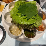 韓国屋台 ハンサム - 初サムギョプサルは美味しくいただきました。
