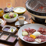 Ripe Omi beef charcoal-Yakiniku (Grilled meat) set meal (150g)