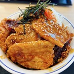 かつや - 豚カルビ焼肉とチキンカツ合い盛り丼