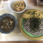 Soushuu Soba - 冷やしおろしそば(480円)+ちくわ天(90円)+ミニかき揚げ丼セット(220円)→790円