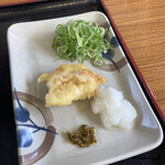 丸池製麺所 - 平日限定鶏天60円 一寸喰っちまった