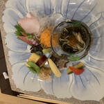 Karuizawa Kappou Kei - 午餐套餐的前菜、开胃菜、生鱼片